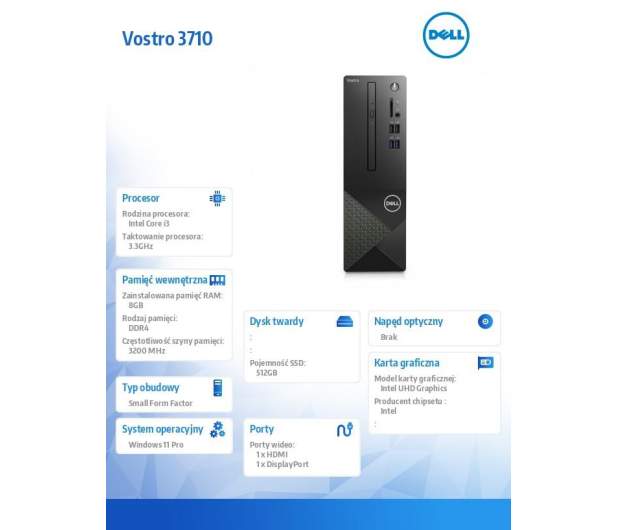 Dell Vostro 3710 SFF i3-12100/8GB/512/Win11P - 1128405 - zdjęcie 5
